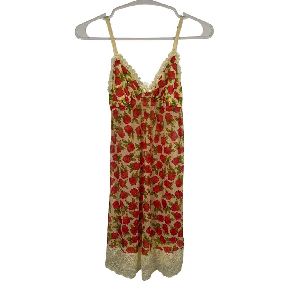 Honeydew Women's slip dress/chemise red rose pattern Small